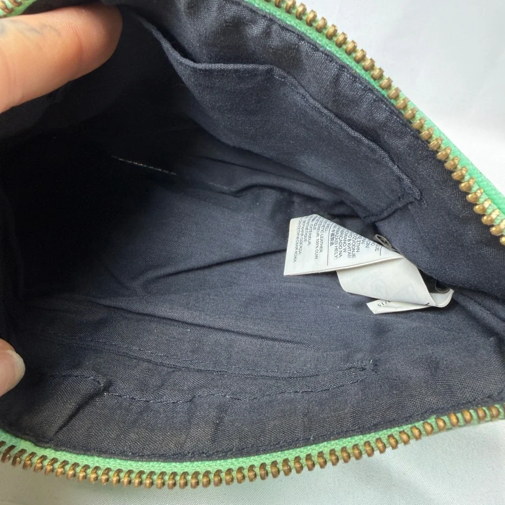 Banana Republic Wristlet Clutch Womens Small Mint Green Navy Blue Colorblock Bag